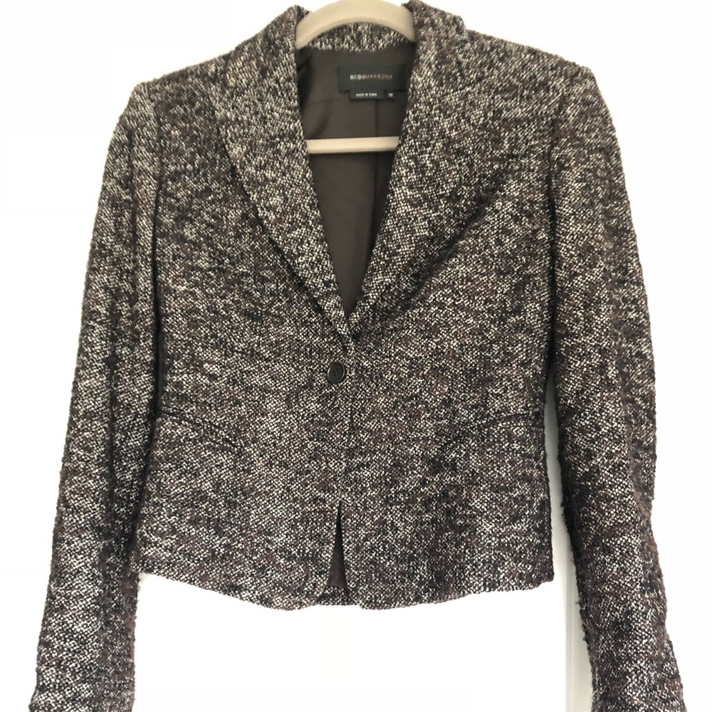 BCBG Maxazria Brown Tweed Blazer